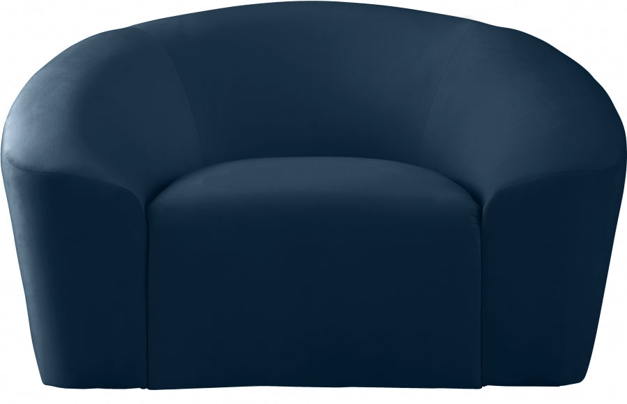 Riley Blue Velvet Chair - 610Navy-C - Vega Furniture