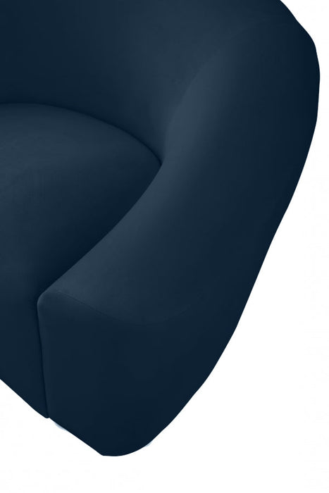 Riley Blue Velvet Chair - 610Navy-C - Vega Furniture