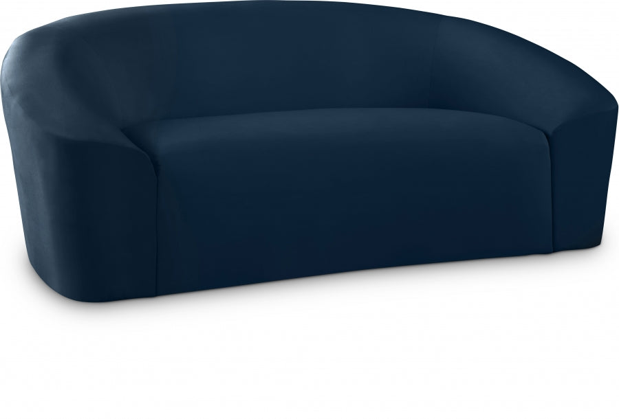 Riley Blue Velvet Loveseat - 610Navy-L - Vega Furniture