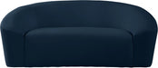 Riley Blue Velvet Loveseat - 610Navy-L - Vega Furniture