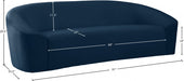 Riley Blue Velvet Sofa - 610Navy-S - Vega Furniture