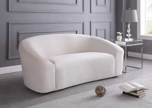 Riley Cream Velvet Loveseat - 610Cream-L - Vega Furniture