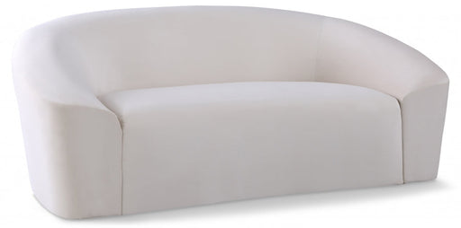 Riley Cream Velvet Loveseat - 610Cream-L - Vega Furniture