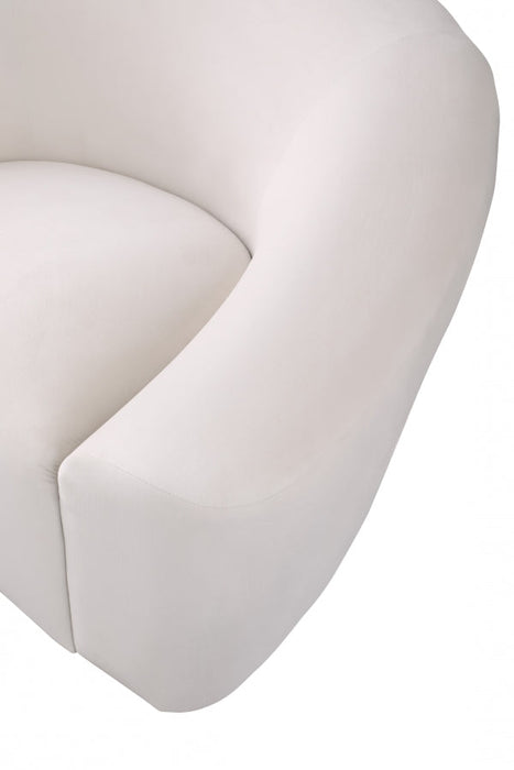 Riley Cream Velvet Loveseat - 610Cream-L - Vega Furniture