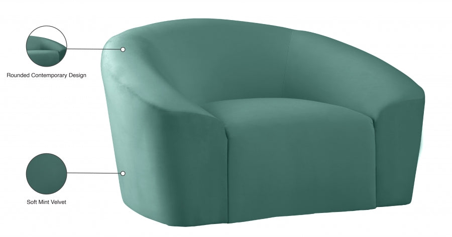 Riley Green Velvet Chair - 610Mint-C - Vega Furniture