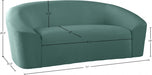 Riley Green Velvet Loveseat - 610Mint-L - Vega Furniture