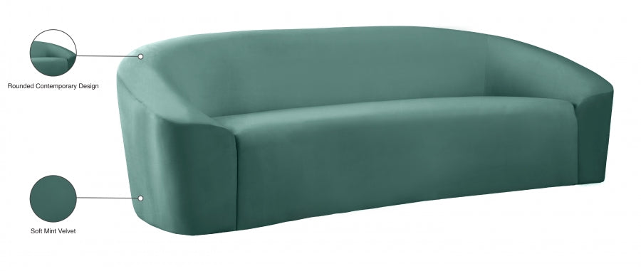 Riley Green Velvet Sofa - 610Mint-S - Vega Furniture
