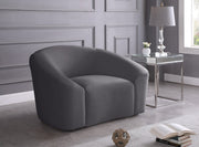 Riley Grey Velvet Chair - 610Grey-C - Vega Furniture