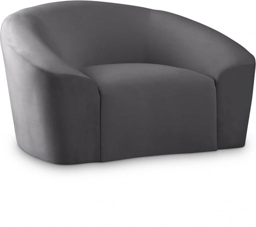 Riley Grey Velvet Chair - 610Grey-C - Vega Furniture