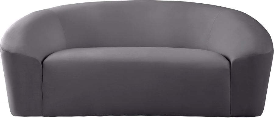 Riley Grey Velvet Loveseat - 610Grey-L - Vega Furniture