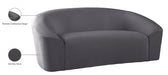 Riley Grey Velvet Loveseat - 610Grey-L - Vega Furniture