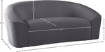 Riley Grey Velvet Loveseat - 610Grey-L - Vega Furniture