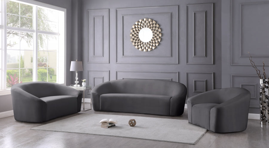 Riley Grey Velvet Sofa - 610Grey-S - Vega Furniture