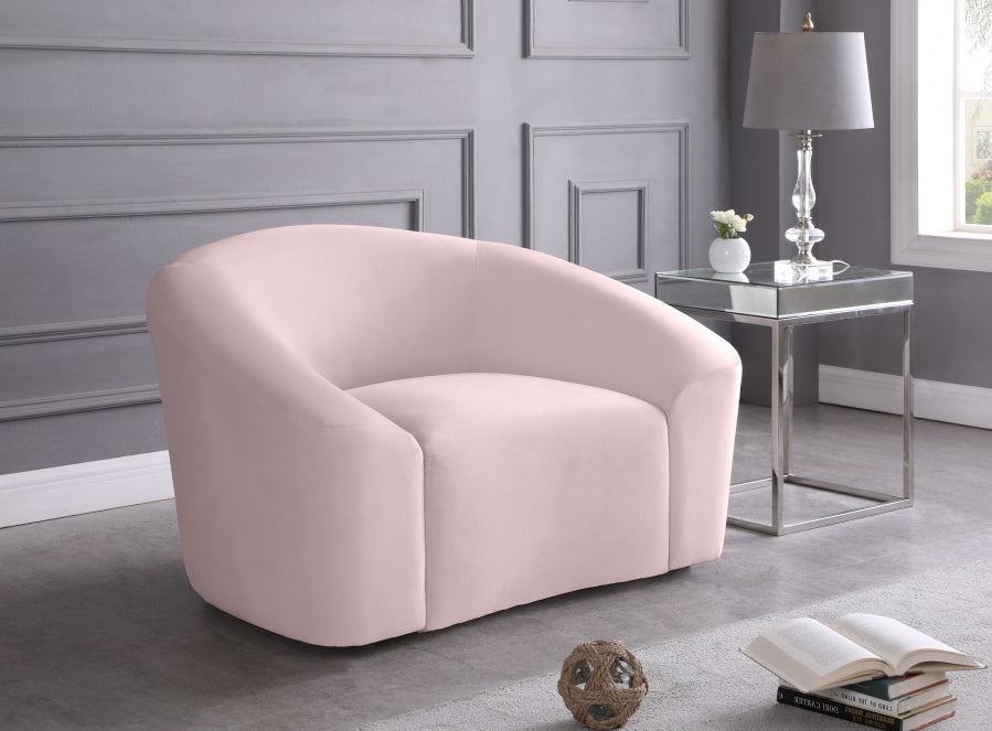 Riley Pink Velvet Chair - 610Pink-C - Vega Furniture