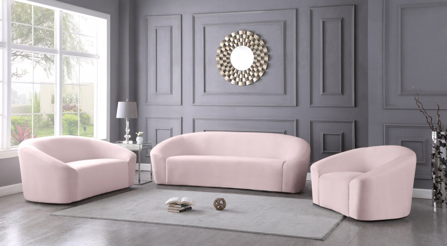 Riley Pink Velvet Sofa - 610Pink-S - Vega Furniture