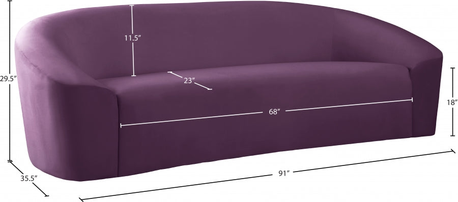 Riley Purple Velvet Sofa - 610Purple-S - Vega Furniture