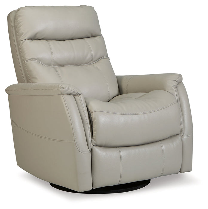 Riptyme Dove Gray Swivel Glider Recliner - 4640461 - Vega Furniture