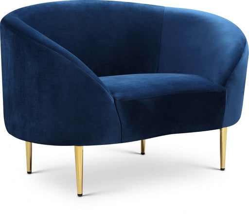 Ritz Blue Velvet Chair - 659Navy-C - Vega Furniture