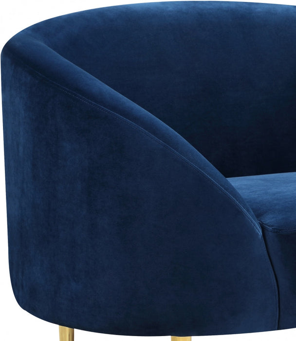 Ritz Blue Velvet Chair - 659Navy-C - Vega Furniture