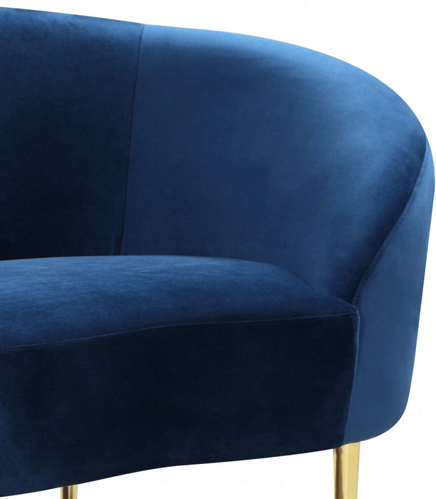 Ritz Blue Velvet Chair - 659Navy-C - Vega Furniture