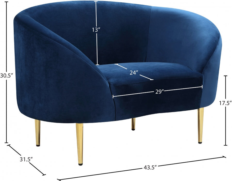 Ritz Blue Velvet Chair - 659Navy-C - Vega Furniture