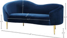 Ritz Blue Velvet Loveseat - 659Navy-L - Vega Furniture