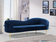 Ritz Blue Velvet Sofa - 659Navy-S - Vega Furniture