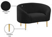 Ritz Boucle Fabric Living Room Chair Black - 477Black-C - Vega Furniture