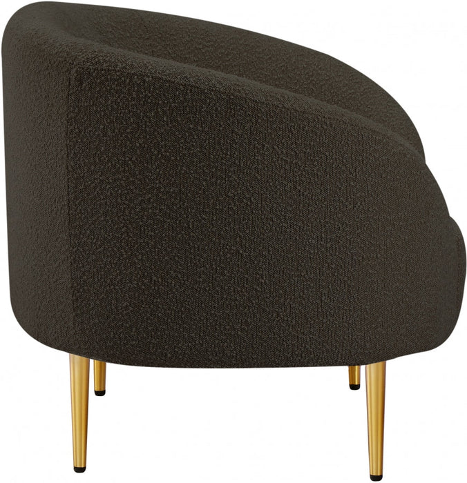 Ritz Boucle Fabric Living Room Chair Brown - 477Brown-C - Vega Furniture