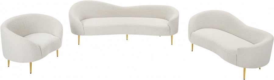 Ritz Boucle Fabric Living Room Chair Cream - 477Cream-C - Vega Furniture