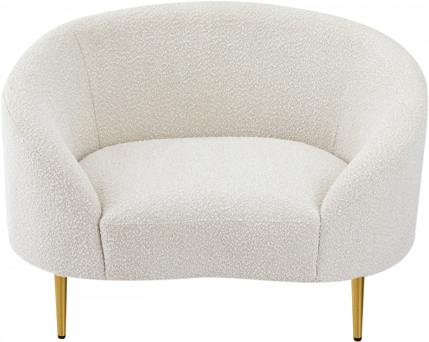 Ritz Boucle Fabric Living Room Chair Cream - 477Cream-C - Vega Furniture