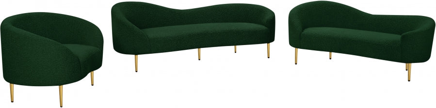 Ritz Boucle Fabric Living Room Chair Green - 477Green-C - Vega Furniture