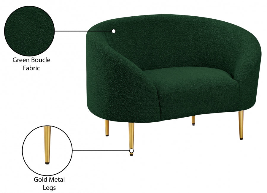 Ritz Boucle Fabric Living Room Chair Green - 477Green-C - Vega Furniture