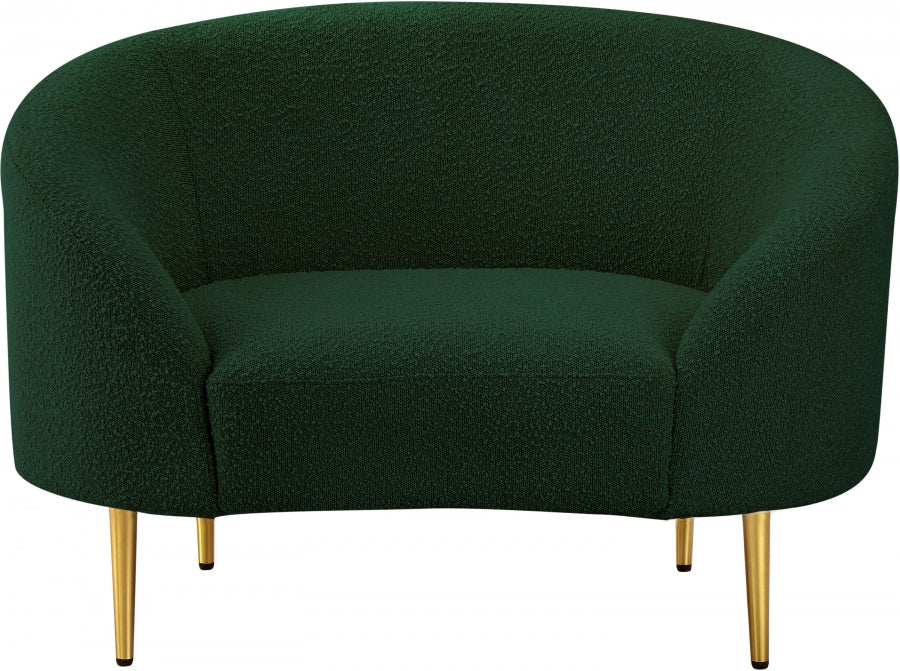 Ritz Boucle Fabric Living Room Chair Green - 477Green-C - Vega Furniture