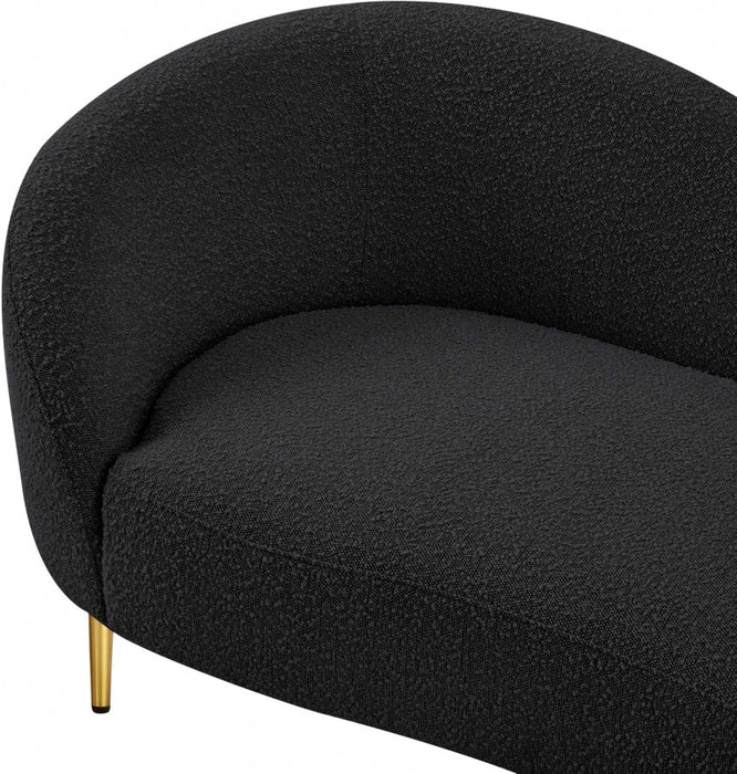 Ritz Boucle Fabric Loveseat Black - 477Black-L - Vega Furniture