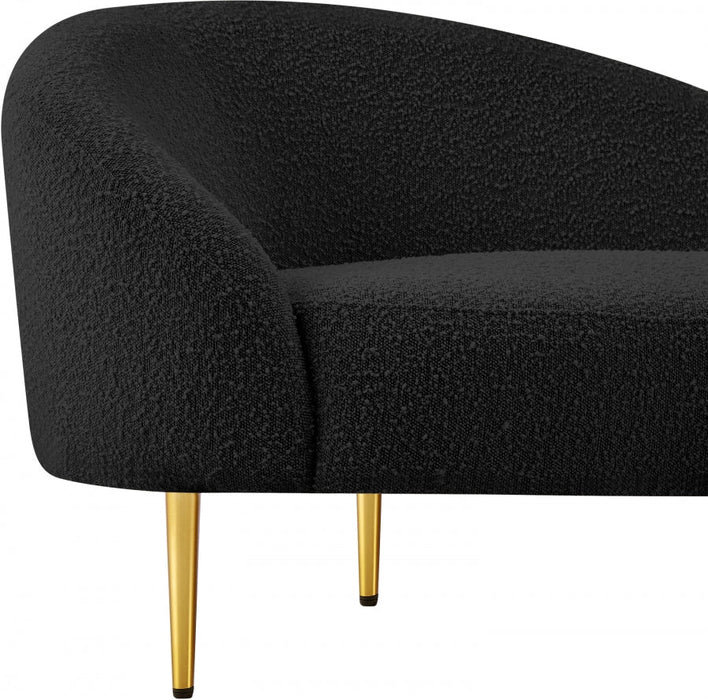 Ritz Boucle Fabric Loveseat Black - 477Black-L - Vega Furniture