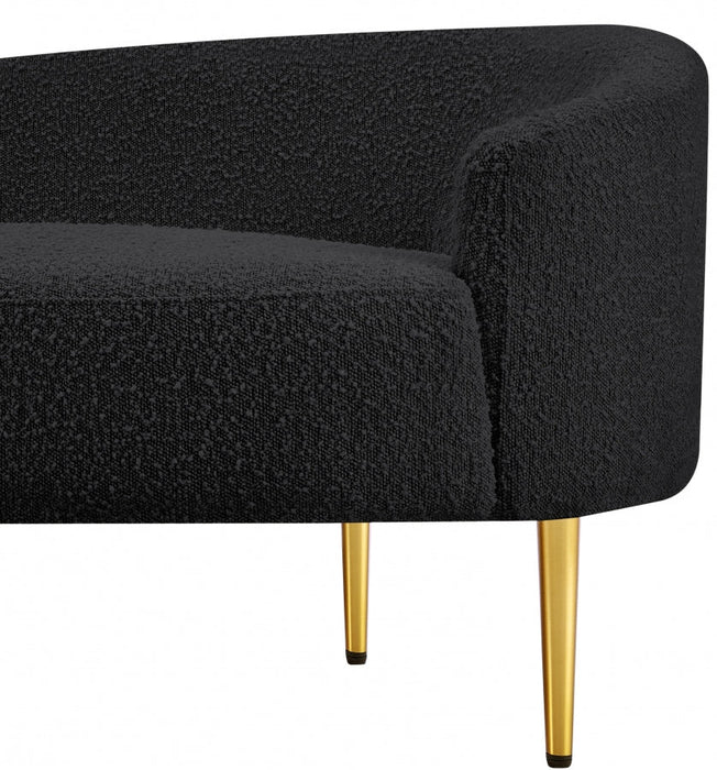 Ritz Boucle Fabric Loveseat Black - 477Black-L - Vega Furniture