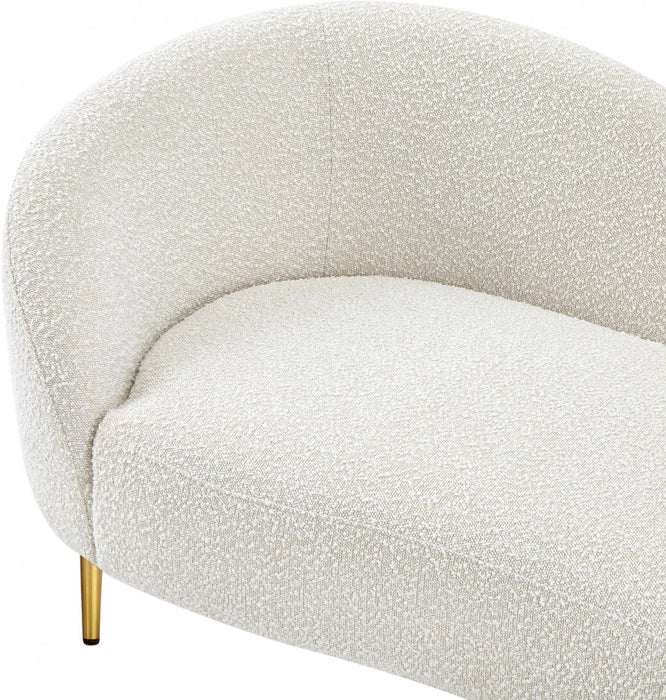 Ritz Boucle Fabric Loveseat Cream - 477Cream-L - Vega Furniture