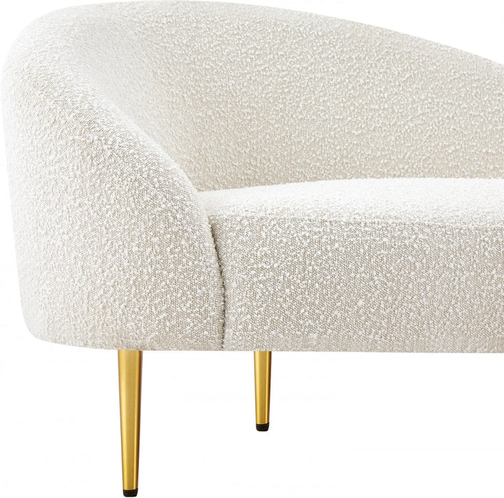 Ritz Boucle Fabric Loveseat Cream - 477Cream-L - Vega Furniture