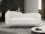 Ritz Boucle Fabric Loveseat Cream - 477Cream-L - Vega Furniture