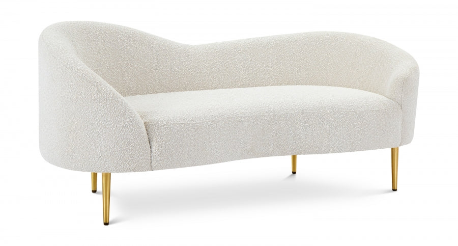 Ritz Boucle Fabric Loveseat Cream - 477Cream-L - Vega Furniture