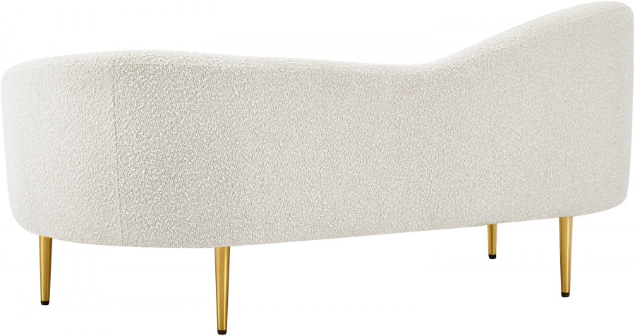 Ritz Boucle Fabric Loveseat Cream - 477Cream-L - Vega Furniture