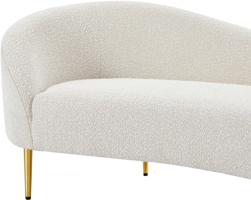 Ritz Boucle Fabric Loveseat Cream - 477Cream-L - Vega Furniture