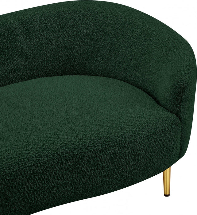 Ritz Boucle Fabric Loveseat Green - 477Green-L - Vega Furniture