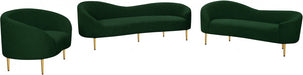 Ritz Boucle Fabric Loveseat Green - 477Green-L - Vega Furniture