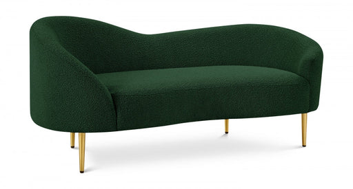 Ritz Boucle Fabric Loveseat Green - 477Green-L - Vega Furniture