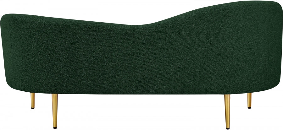 Ritz Boucle Fabric Loveseat Green - 477Green-L - Vega Furniture