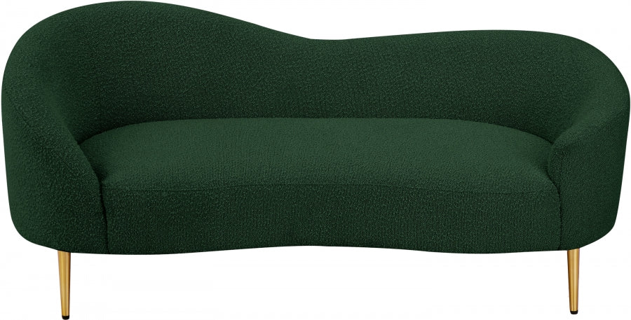 Ritz Boucle Fabric Loveseat Green - 477Green-L - Vega Furniture