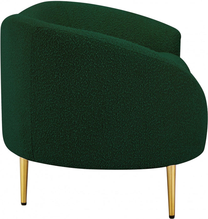 Ritz Boucle Fabric Loveseat Green - 477Green-L - Vega Furniture