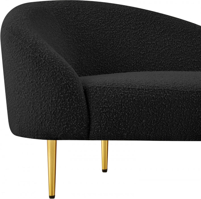 Ritz Boucle Fabric Sofa Black - 477Black-S - Vega Furniture